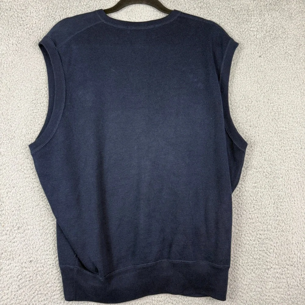 Polo Golf Ralph Lauren Mens V Neck Sweater Vest Navy Blue Big Tall‎ Size L